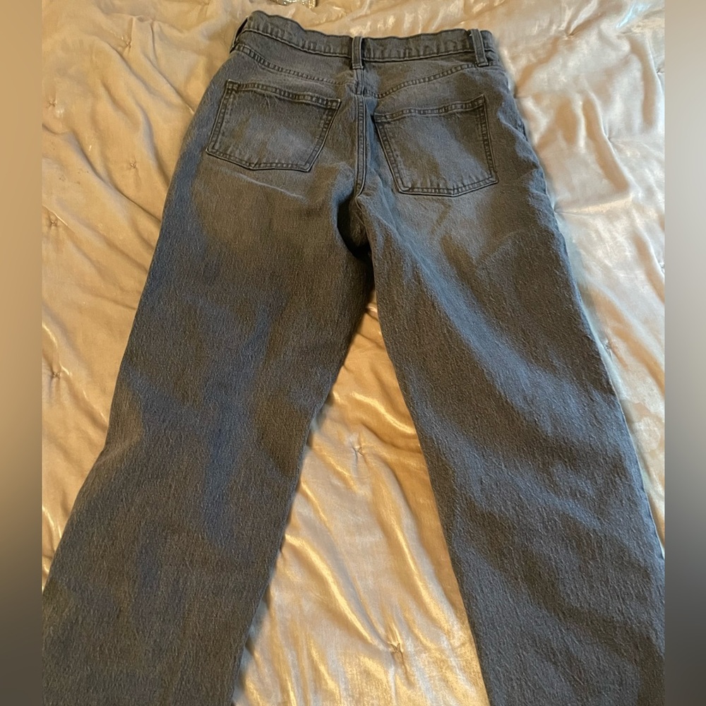 distressed straight leg jeans